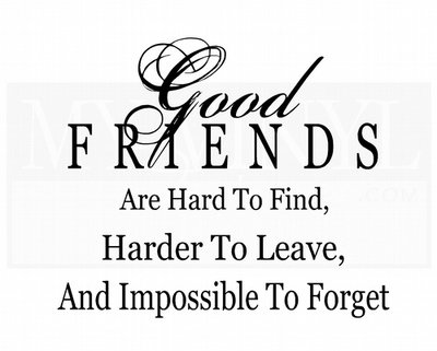 FR008 Good friends are hard to find, harder to leave, and impossible to forget