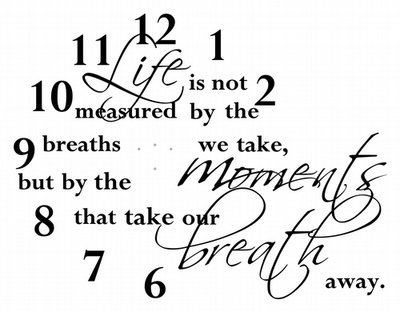 CL202 Life is not measured by the breaths we take decal vinyl clock sticker