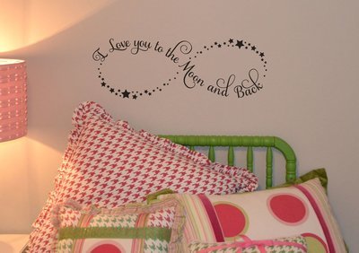 I love you to the moon and back wall decal sticker KW1175