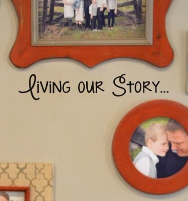 CLEARANCE Living our story 23 x 4 decal vinyl sticker