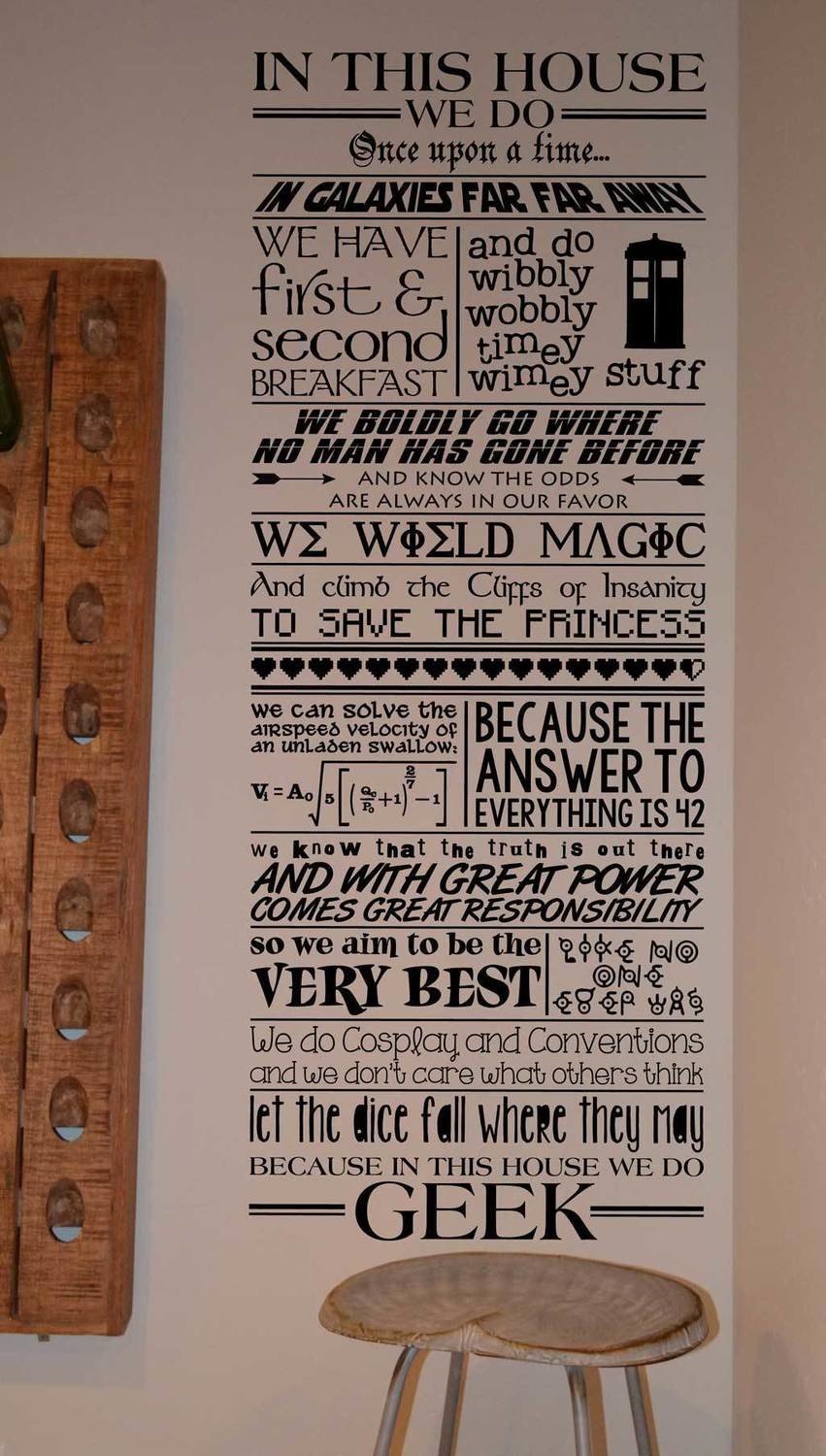 In This House We Do Geek V7 CUSTOMIZABLE Wall Decal Fandom 