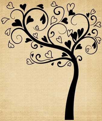 TR022 Tree with Swirls and Hearts