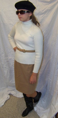 Vintage Wool Miss Pat Camel Tan Pencil Skirt