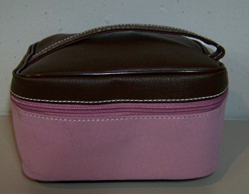 Pink &amp; Brown Lancome Make Up Bag Train Case