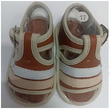 Sandalias niño café y blanco
