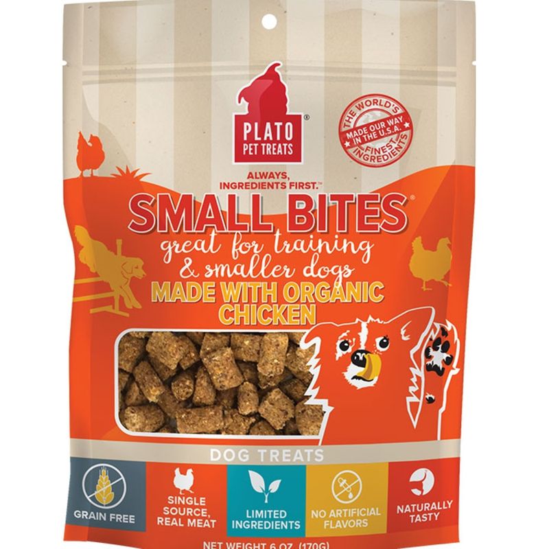 Plato Dog Small Bites with Organic Chicken 6 oz