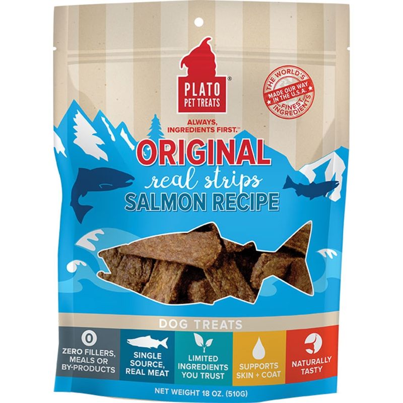 Plato Dog Original Salmon Strips 18 oz
