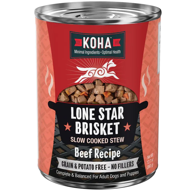 KOHA Lone Star Brisket Slow Cooked Stew Beef for Dogs 12.7 oz