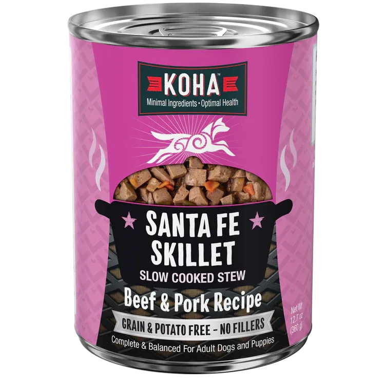 KOHA Santa Fe Skillet Slow Cooked Stew Beef & Pork for Dogs 12.7 oz