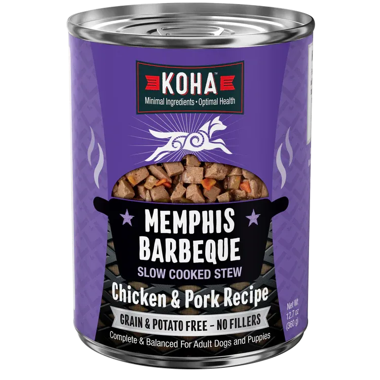 KOHA Memphis Barbeque Slow Cooked Stew Chicken & Pork for Dogs 12.7 oz
