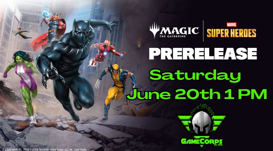 Marvel Superheroes Prerelease Sat 1 PM IN STORE