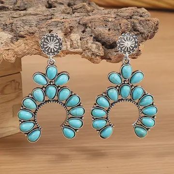 Pumpkin Blossom Turquoise Earrings Moq 5PCs SP049