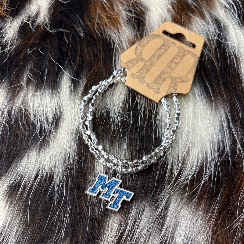Mtsu Crystal Logo Stretch Bracelet