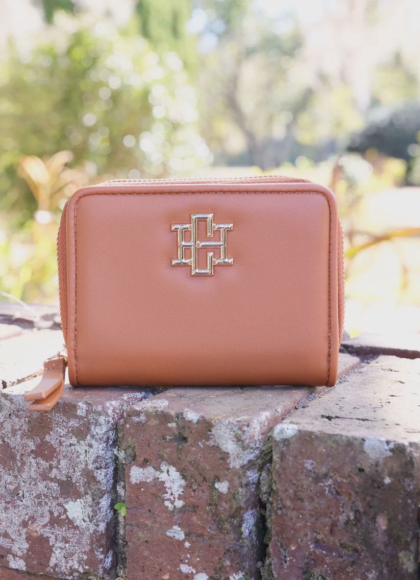 Nadine Zippered Wallet, Color: Camel