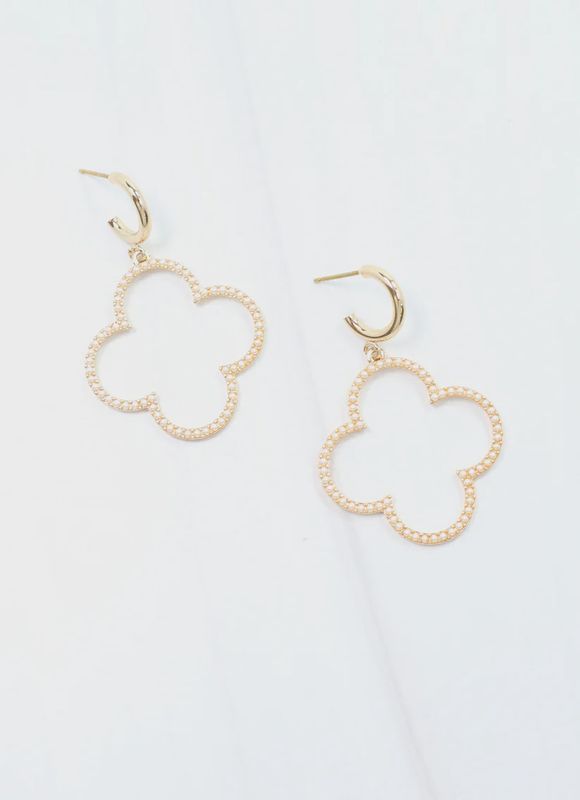 Berrien CZ Clover Earring Gold