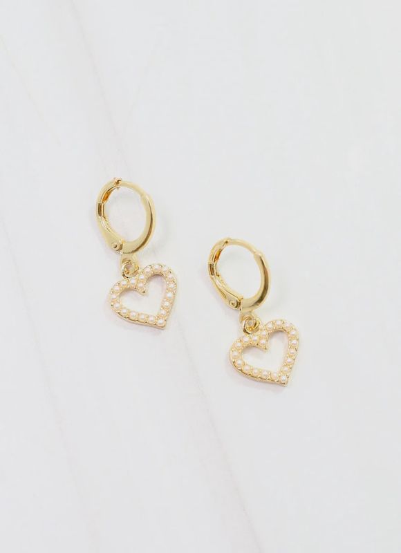 Dupont Pearl Heart Earring Gold