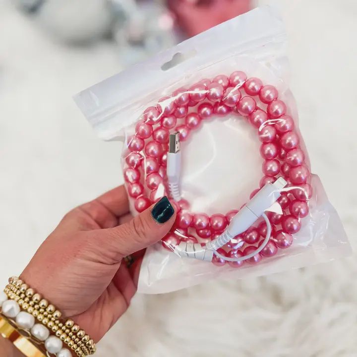 Pink Pearl Phone Charger