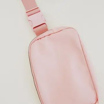 Solid Color Crossbody Fanny Pack Belt Bag, Color: Light Pink