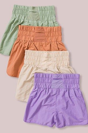 Windbreaker Smocked Waistband Running Shorts