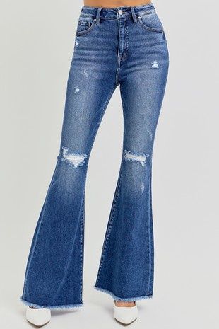 High Rise Flare Jeans, Size: 1