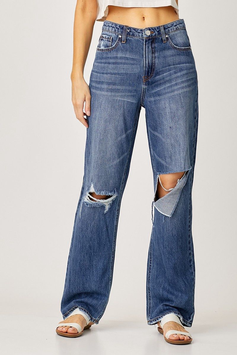 High Rise Wide Leg 90&#39;s Comfy Jeans, Size: 3