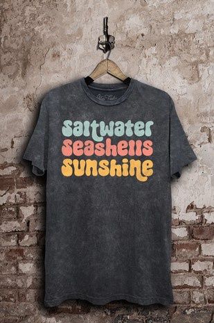 Saltwater Seashells Sunshine Graphic Top