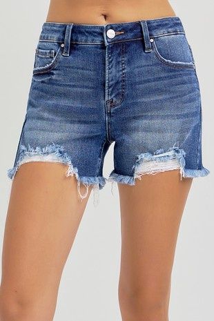 TC Mid Rise Fray Hem Shorts, Size: 3X