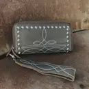 Boot Stitch Leather Wallet Wristlet
