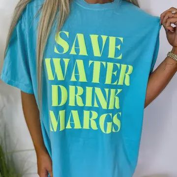 Save Water Drink Margs Blue Lagoon Graphic Tee, Size: Small