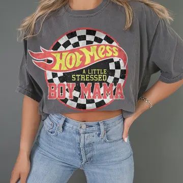 Hot Mess A Little Stressed Mama Graphic Tee, Size: Small