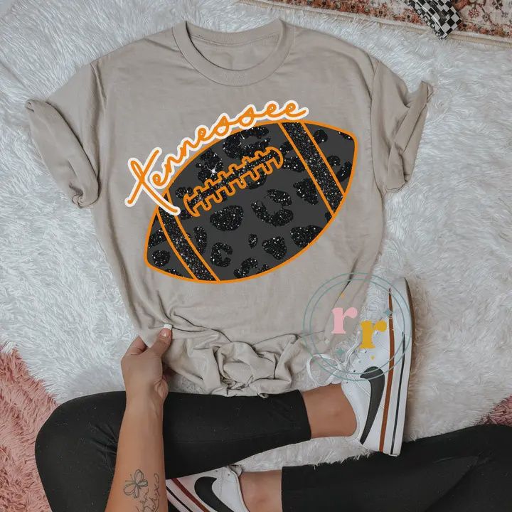 Black Leopard TN Football Graphic Tshirt