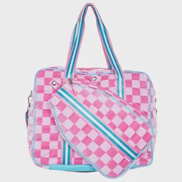 Pink Checkerprint Pickleball Sling Bag