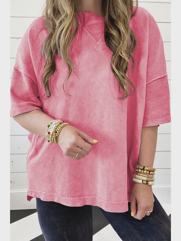 Mineral Wash Drop Sleeve Tee Plus Size