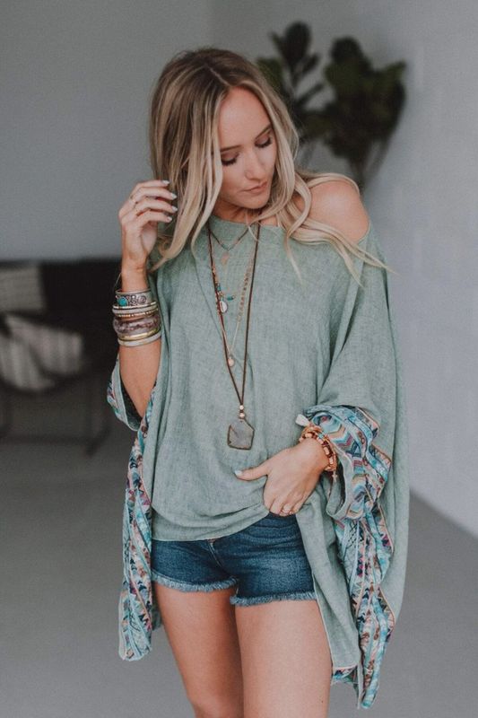 Fallon Embroidered Sleeve Poncho