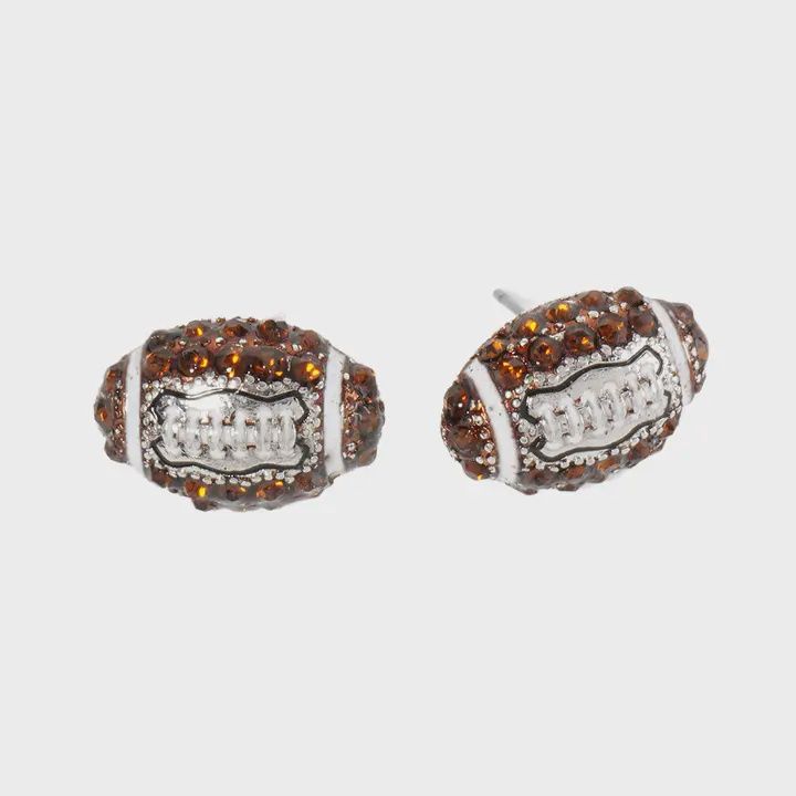 Crystal Football Earrings
