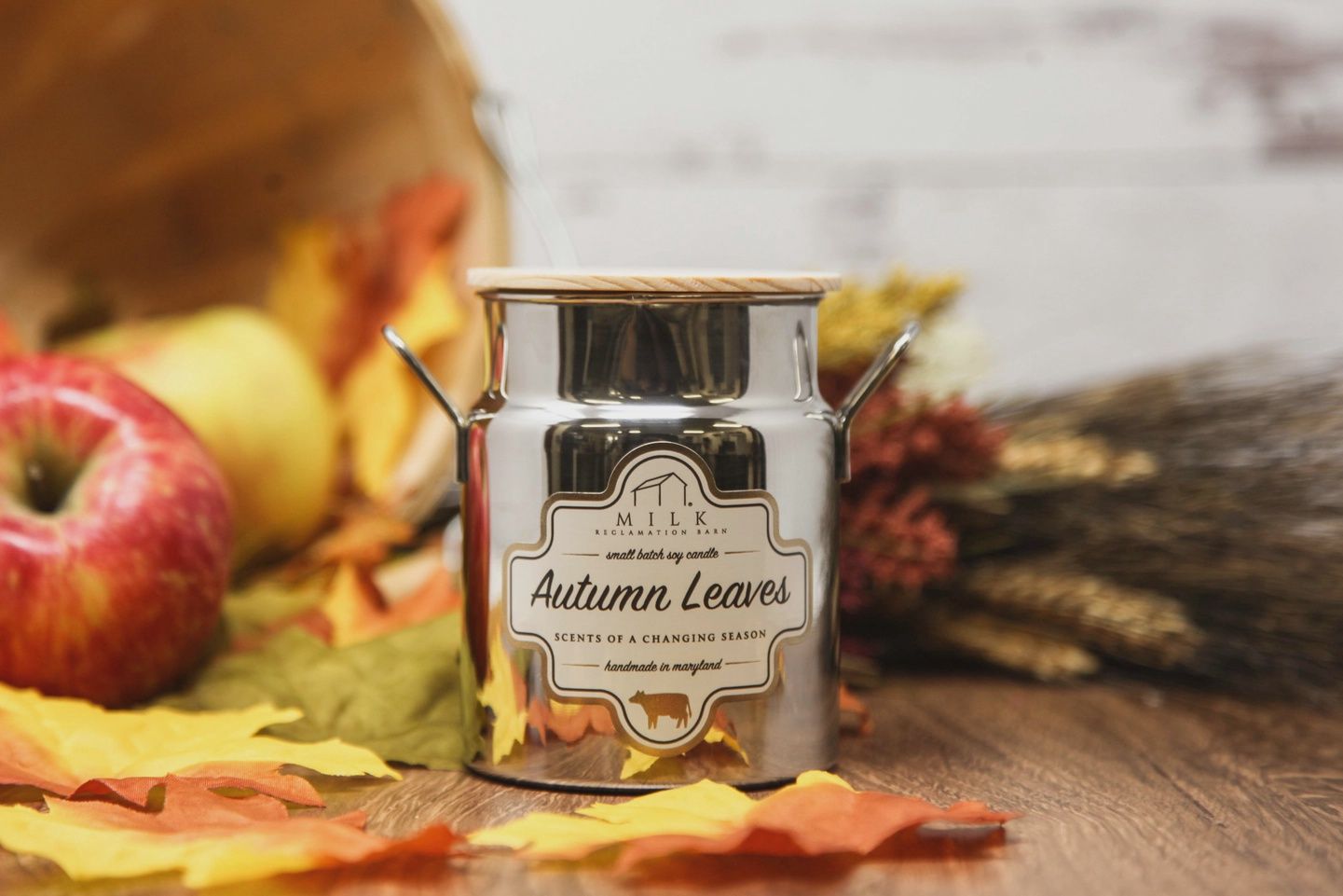 Stainless Milk Churn Candle - 12.5 oz, Fragrance: Autumn Leaves