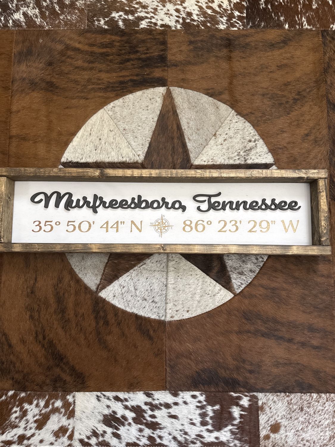 24x6 Coordinate City Sign Wood Sign, Color: Murfreesboro
