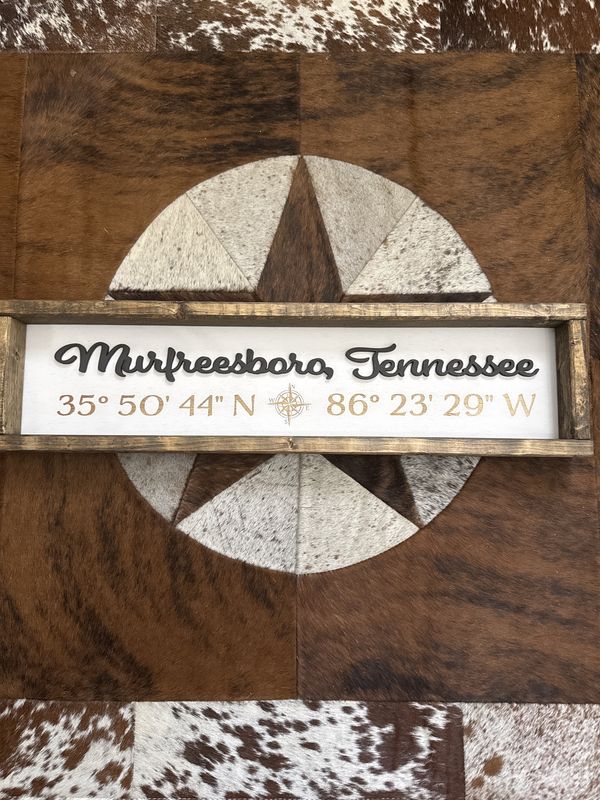 24x6 &quot;Any&quot; City Sign - Coordinates Wood Sign