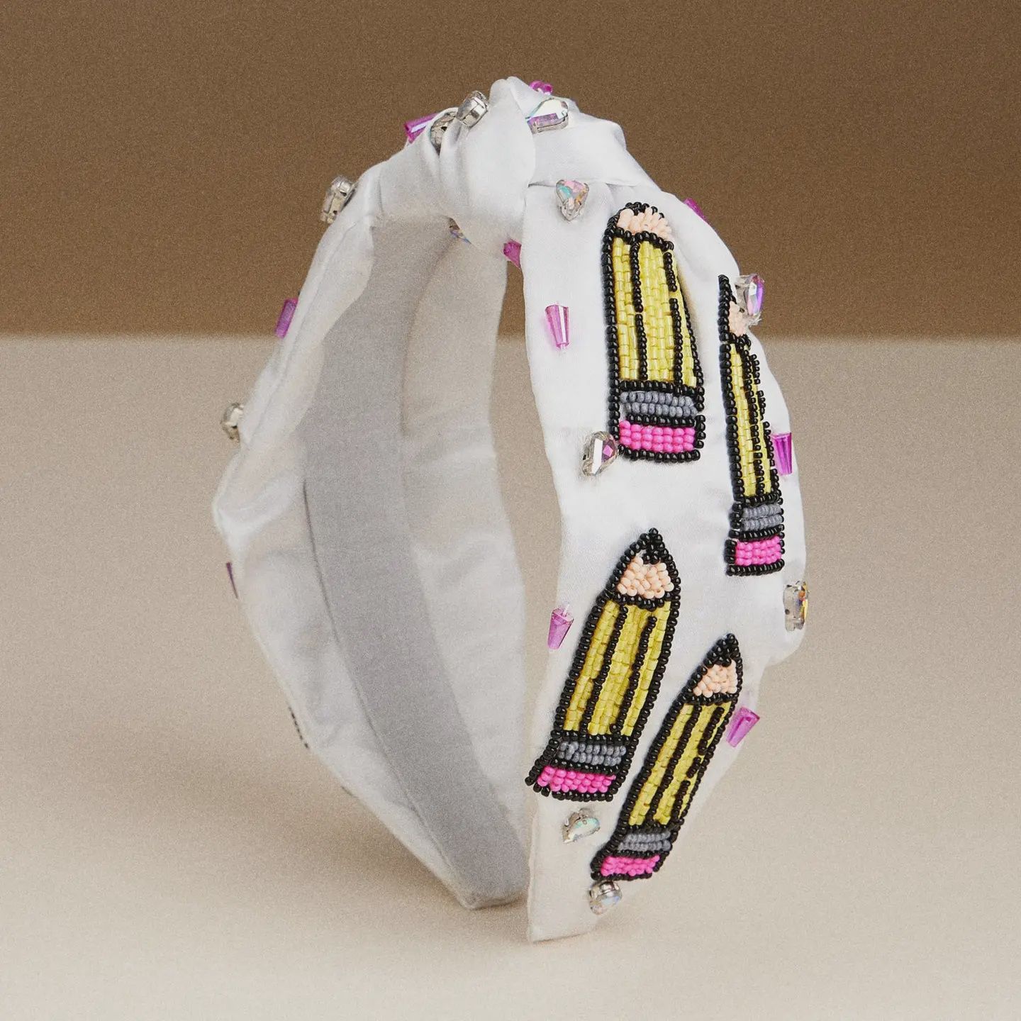 Beaded Pencil Embellished Headband For Teachers &amp; Writers