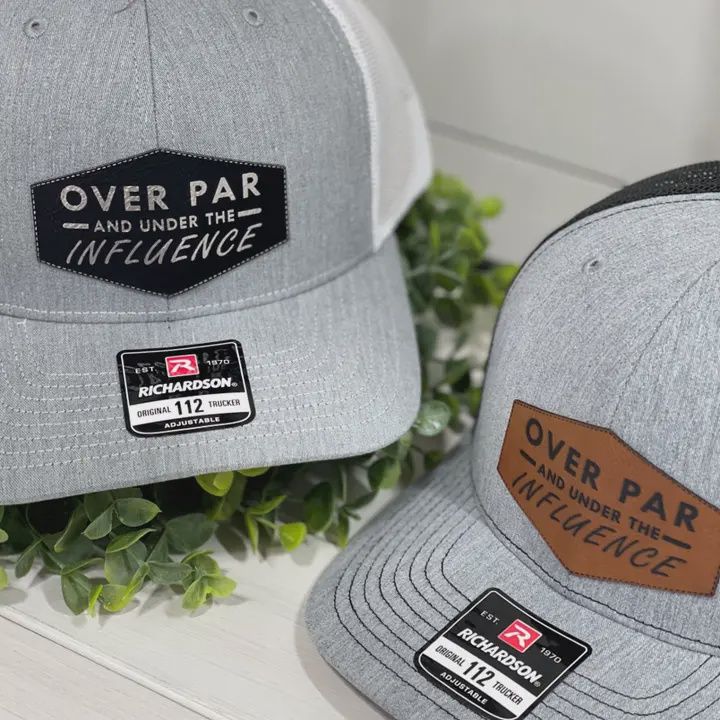 Adult Over Par Under the Influence Patch Snapback Hat, Color: Gray &amp; White, Black