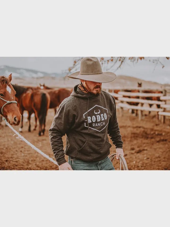 Rodeo Ranch Classic Logo Hoodie, Color: Heather Graphite, Size: Small