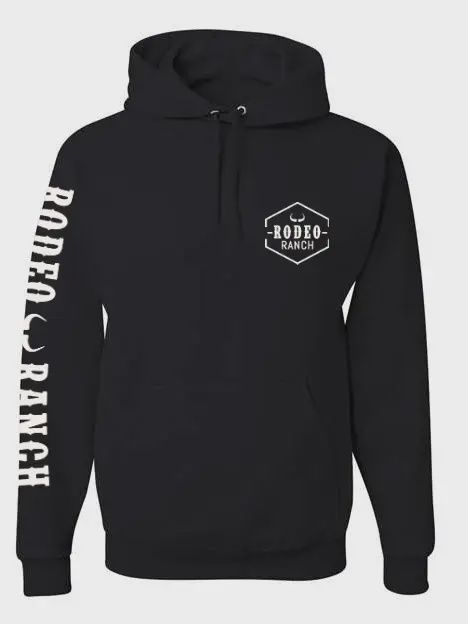 Rodeo Ranch Branding Logo Hoodie Sweatshirt, Size: Small, Color: Black