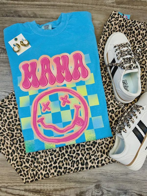 Neon Mama Smiley Summer Comfort Colors Graphic T-Shirt