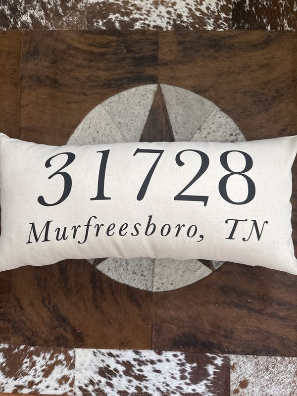 Personalized Zip Code Lumbar Pillow