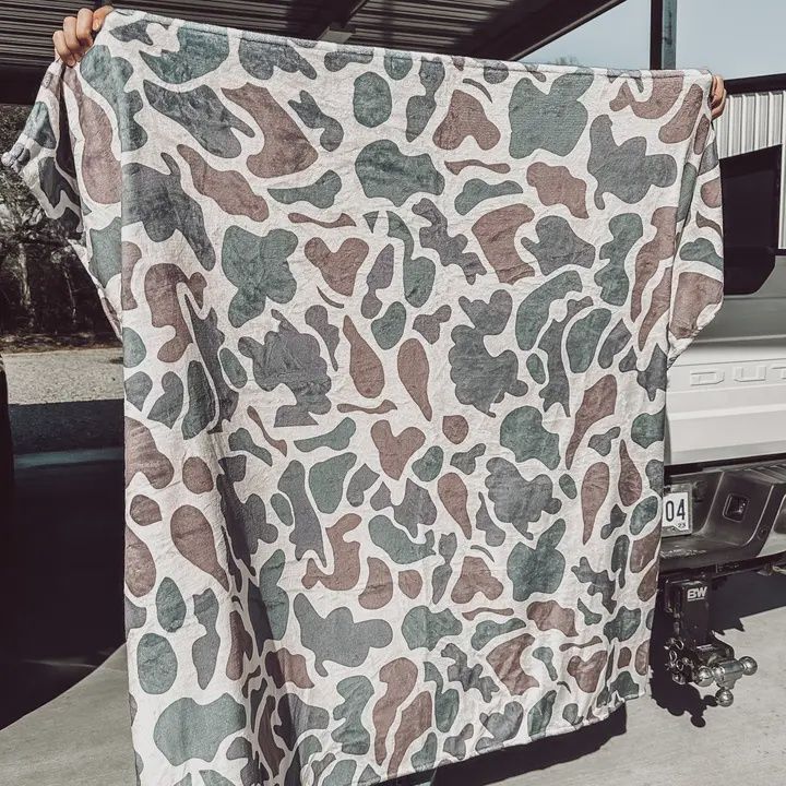 Old School Camo Blanket in Gray