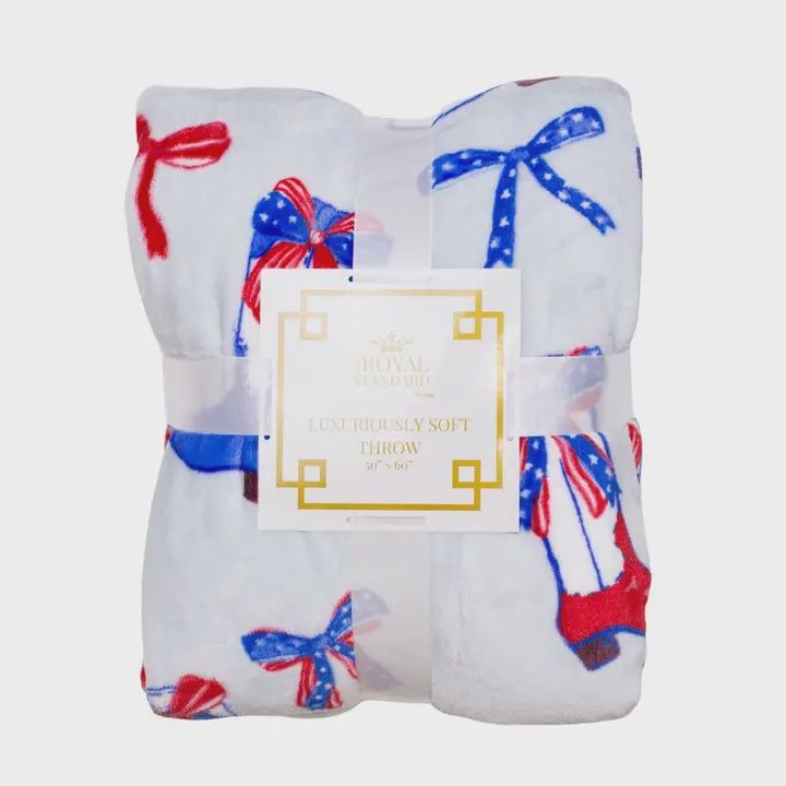 Boots N&#39; Bows Throw Red/White/Blue 50x60