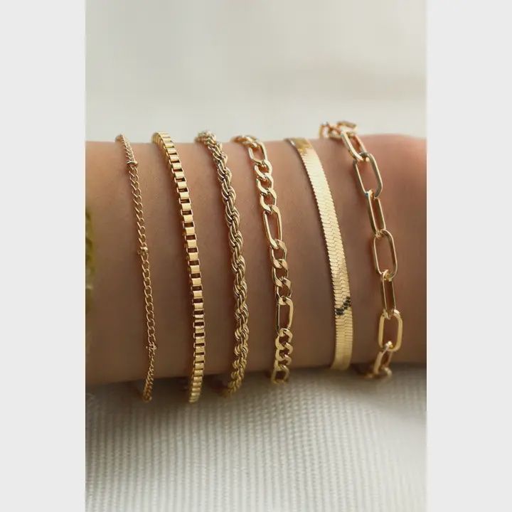 Ldc Multi Layered Adjustable Chain Bracelet Set