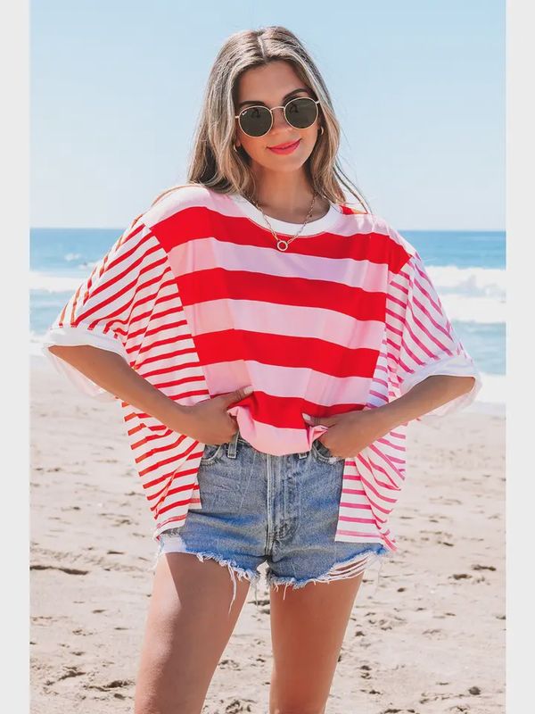 Stripe Patchwork Summer T-Shirt