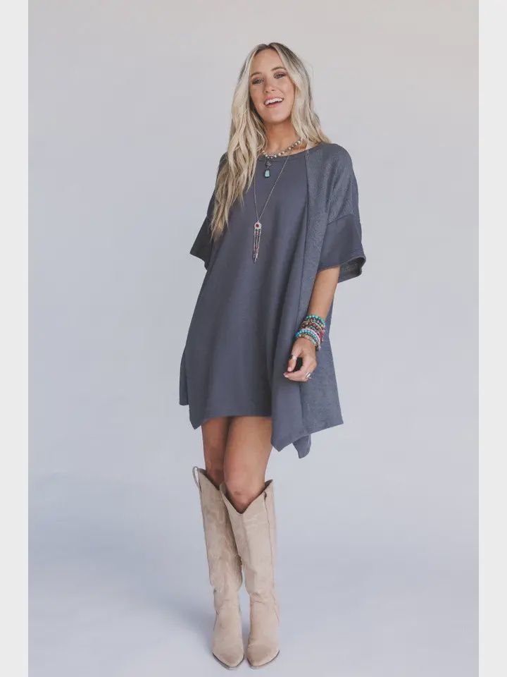 Meadowlight Tunic Dress - Charcoal, Size: Small