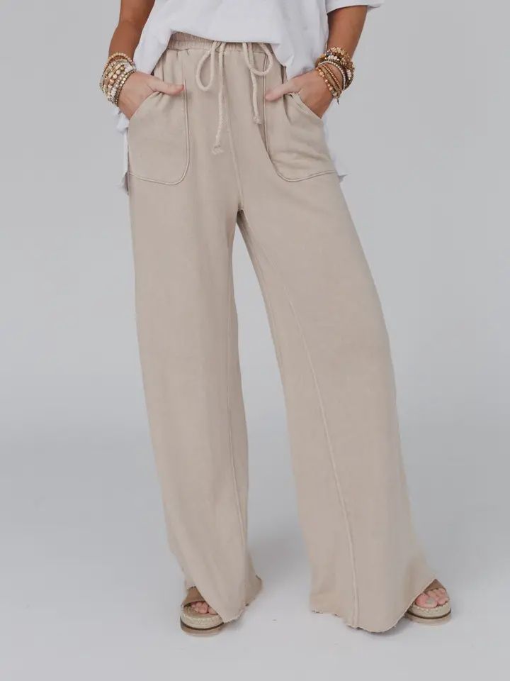 Relaxing Robin Wide Leg Pant - New Taupe, Size: Small
